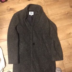 Dark gray peacoat, casual